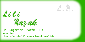 lili mazak business card