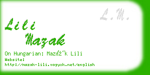 lili mazak business card